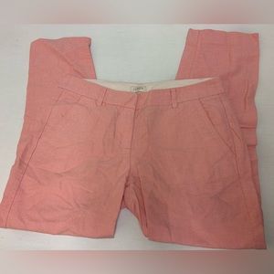 J. Crew pink ankle cotton pants size 0